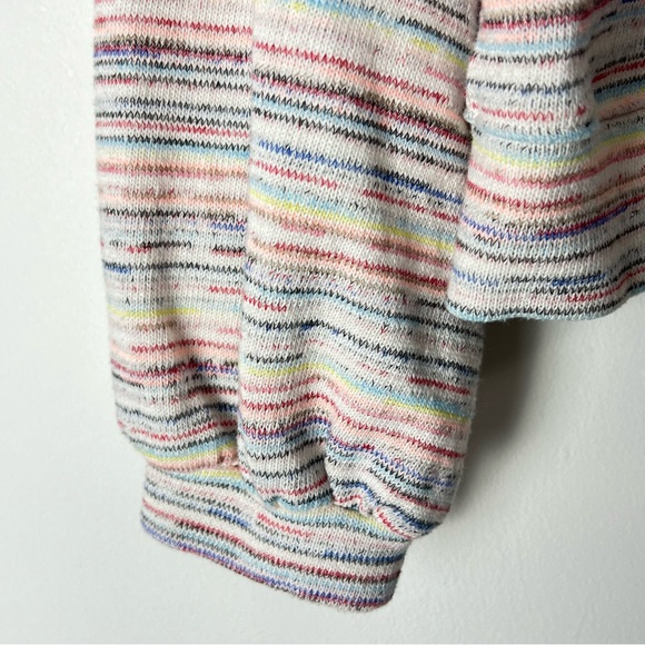 Madewell Bubble-Sleeve Crop Top in Rainbow Stripe. - Picture 5 of 8